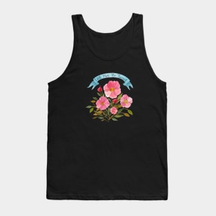 Will Not Be Tamed Wild Rose Tattoo Banner Tank Top